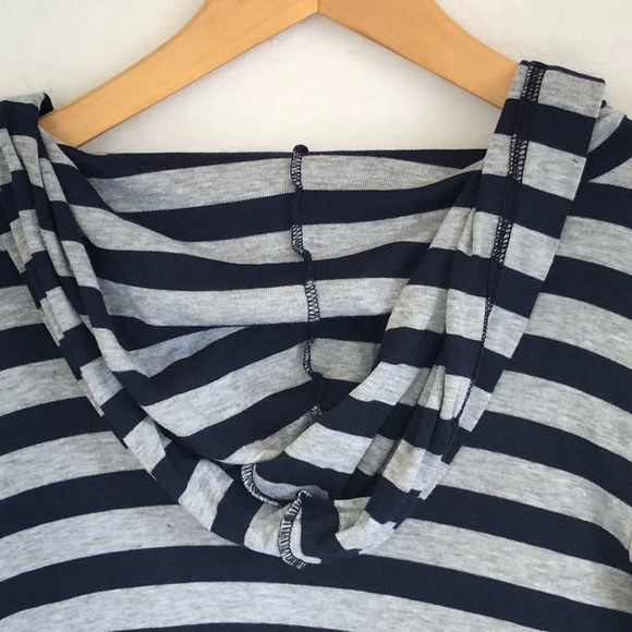 Michael Stars Open Hooded Cardigan stripe Women’s - Picture 4 of 6